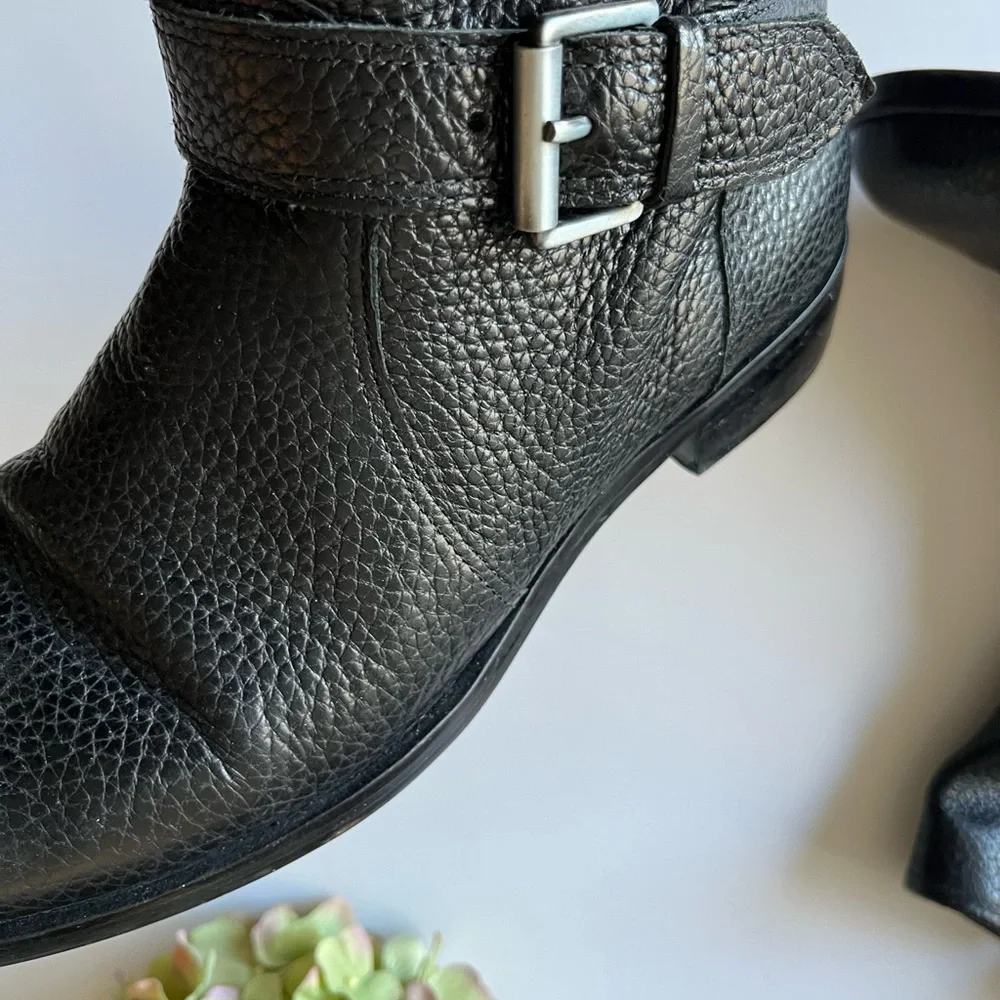 J.Crew Black Leather Buckle Ankle Boots - Picture 3 of 3